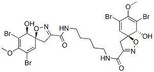 (5S,5'S,10S,10'R)-N,N'-(1,5-Pentanediyl)bis[7,9-dibromo-10-hydroxy-8-methoxy-1-oxa-2-azaspiro[4.5]deca-2,6,8-triene-3-carboxamide] 结构式