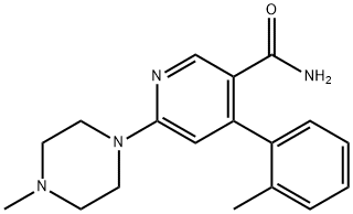 6-(4-甲基哌嗪-1-基)-4-(2-甲基苯基)烟酰胺 结构式
