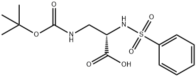 (S)-3-((叔丁氧羰基)氨基)-2-(苯磺酰氨基)丙酸 结构式