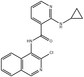 N-(3-CHLORO-4-ISOQUINOLINYL)-2-(CYCLOPROPYLAMINO)-3-PYRIDINECARBOXAMIDE 结构式