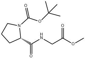 (S)-1-BOC-2-(2-甲氧基-2-氧代乙基氨基甲酰基)吡咯烷 结构式