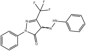 (Z)-1-PHENYL-4-(2-PHENYLHYDRAZONO)-3-(TRIFLUOROMETHYL)-1H-PYRAZOL-5(4H)-ONE 结构式