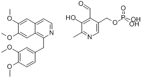 3-HYDROXY-2-METHYL-5-[(PHOSPHONOOXY)METHYL]PYRIDINE-4-CARBALDEHYDE, COMPOUND WITH 1-[(3,4-DIMETHOXYP 结构式