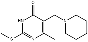 6-METHYL-2-METHYLSULFANYL-5-PIPERIDIN-1-YLMETHYL-PYRIMIDIN-4-OL 结构式