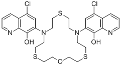 7,7'-(1-OXA-4,10,16-TRITHIA-7,13-DIAZACYCLOOCTADECANE-7,13-DIYL)BIS[5-CHLORO-8-QUINOLINOL] 结构式