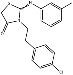 3-[2-(4-Chlorophenyl)ethyl]-2-[(3-methylphenyl)imino]-4-thiazolidinone 结构式