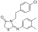 3-[2-(4-Chlorophenyl)ethyl]-2-[(3,4-dimethylphenyl)imino]-4-thiazolidinone 结构式