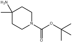 4-氨基-4-甲基哌啶-1-甲酸叔丁酯 结构式