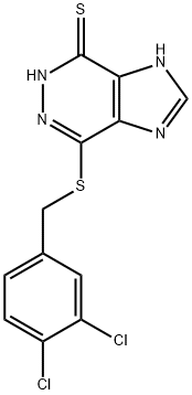 2-[(3,4-dichlorophenyl)methylsulfanyl]-3,4,7,9-tetrazabicyclo[4.3.0]no na-1,6,8-triene-5-thione 结构式