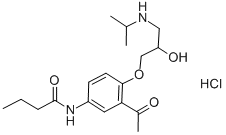 盐酸醋丁洛尔 结构式