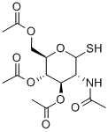 2-ACETAMIDO-2-DEOXY-3,4,6-TRI-O-ACETYL-1-THIO-D-GLUCOPYRANOSE 结构式