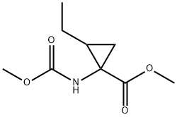 Cyclopropanecarboxylic acid, 2-ethyl-1-[(methoxycarbonyl)amino]-, methyl ester (9CI) 结构式