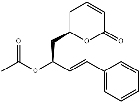 (5R,7S,8E)-5-Hydroxy-7-acetoxy-9-phenyl-2,8-nonadienoic acid lactone 结构式