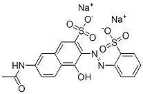 7-Acetylamino-4-hydroxy-3-(2-sulfophenylazo)naphthalene-2-sulfonic acid disodium salt 结构式