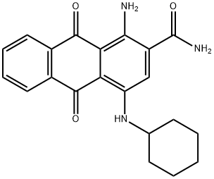 1-amino-4-(cyclohexylamino)-9,10-dihydro-9,10-dioxoanthracene-2-carboxamide 结构式