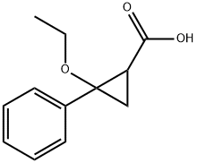 Cyclopropanecarboxylic acid, 2-ethoxy-2-phenyl- (9CI) 结构式