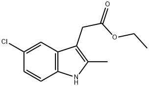 2-(5-氯-2-甲基-1H-吲哚-3-基)乙酸乙酯 结构式