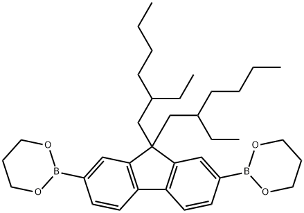 9,9-二(2-乙基己基)芴-2,7-二硼酸二(1,3-丙二醇)酯 结构式