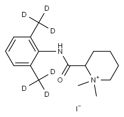 2-[[(2,6-Di(Methyl-d3)phenyl)aMino]carbonyl]-1,1-diMethyl-piperidiniuM Iodide 结构式