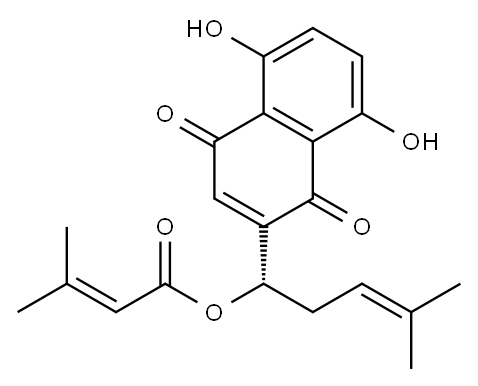BETA,BETA-二甲基丙烯酰阿卡宁 结构式