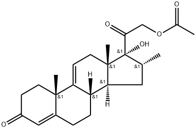 16Α-甲基孕甾-4,9(11)-二烯-17Α,21-二醇-3,20-二酮-21-醋酸酯 结构式