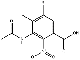 5-BROMO-2-NITRO-3-ACETYL-AMINO-4-METHYLBENZOIC ACID 结构式