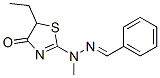 5-Ethyl-2-[1-methyl-2-(phenylmethylene)hydrazino]thiazol-4(5H)-one 结构式