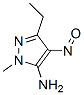 1H-Pyrazol-5-amine,  3-ethyl-1-methyl-4-nitroso- 结构式