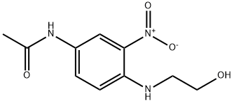 N-{[4-(2-Hydroxyethyl)amino]-3-nitrophenyl}acetamide, 2-[(4-Acetamido-2-nitrophenyl)amino]ethan-1-ol, 5-Acetamido-2-[(2-hydroxyethyl)amino]nitrobenzene 结构式