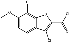 3,7-二氯-6-甲氧基苯并噻酚-2-甲酰氯 结构式