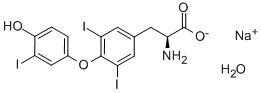 3,3′,5-三碘代-L-甲状腺原氨酸 钠盐 水合物 结构式