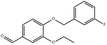 3-乙氧基-4-(3-氟苄基)氧基-苯甲醛 结构式