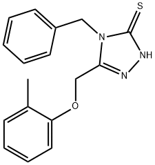 4-苄基-5-[(2-甲基苯氧基)甲基]-4H-1,2,4-三唑-3-硫醇 结构式