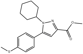 1-环己基-5-(4-(甲硫基)苯基)-1H-吡唑-3-羧酸甲酯 结构式