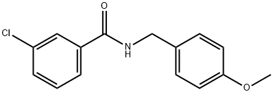 3-氯-N-(4-甲氧基苄基)苯甲酰胺 结构式