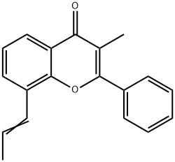 3-methyl-2-phenyl-8-(1-propenyl)-4-benzopyrone 结构式