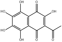 2-Acetyl-3,5,6,7,8-pentahydroxy-1,4-naphthoquinone 结构式