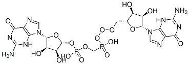 [[(2R,3S,4R,5R)-5-(2-amino-6-oxo-3H-purin-9-yl)-3,4-dihydroxyoxolan-2-yl]methoxy-hydroxyphosphoryl] [(2R,3S,4R,5R)-5-(2-amino-6-oxo-3H-purin-9-yl)-3,4-dihydroxyoxolan-2-yl]methyl hydrogen phosphate 结构式