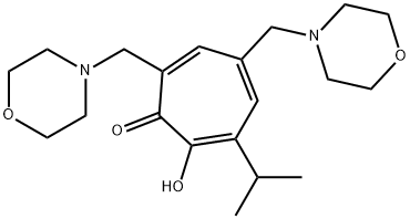 2-Hydroxy-3-isopropyl-5,7-bis(morpholinomethyl)-2,4,6-cycloheptatriene-1-one 结构式