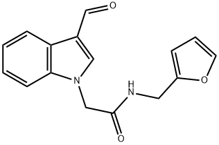 2-(3-甲酰基-1H-吲哚-1-基)-N-(呋喃-2-基甲基)乙酰胺 结构式