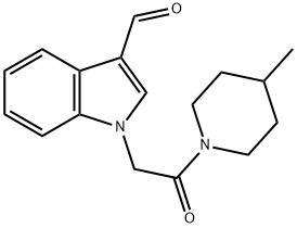 1-[2-(4-METHYL-1-PIPERIDINYL)-2-OXOETHYL]-1H-INDOLE-3-CARBALDEHYDE 结构式