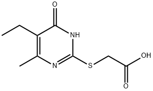 (5-ETHYL-4-METHYL-6-OXO-1,6-DIHYDROPYRIMIDIN-2-YL)THIO]ACETIC ACID 结构式