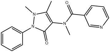 N-(2,3-dihydro-1,5-dimethyl-3-oxo-2-phenyl-1H-pyrazol-4-yl)-N-methylnicotinamide 结构式