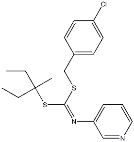 (4-Chlorophenyl)methyl 1-ethyl-1-methylpropyl-3-pyridinylcarbonimidodithioate 结构式