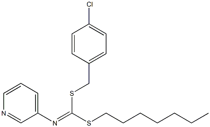 (4-Chlorophenyl)methyl heptyl-3-pyridinylcarbonimidodithioate 结构式