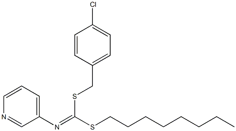 (4-Chlorophenyl)methyl octyl-3-pyridinylcarbonimidodithioate 结构式