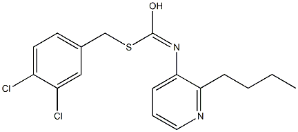O-Butyl S-((3,4-dichlorophenyl)methyl)-3-pyridinylcarbonimidodithioate 结构式