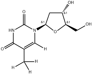 胸苷-ALPHA,ALPHA,ALPHA,6-D<SUB>4</SUB> 结构式