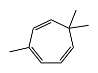 1,3,5-Cycloheptatriene, 3,7,7-trimethyl- 结构式