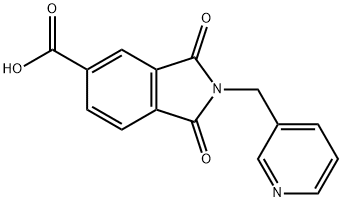 1,3-二氧代-2-[(吡啶-3-基)甲基]-2,3-二氢-1H-异吲哚-5-羧酸 结构式